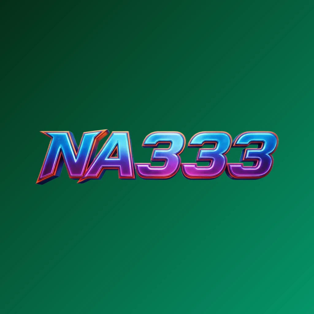 Bold 3D gaming logo with the text NA333 in energetic colors, featuring a modern esports-inspired horizontal rectangular wordmark design with a transparent background, ideal for a website header